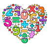 Number Day Colourful Number Heart Design