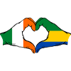Ireland Gabon Flag Hands Heart Shape