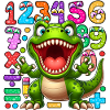 Verspieltes Dinosaurier- und Zahlenmusterdesign