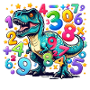 Dinosaure vibrant avec chaos numérique