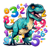 Zahlen-Dinosaurier mit verspieltem Zahlenmotiv