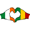 Ireland Guinea Flag Hands Heart Shape