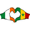 Ireland Senegal flag hands heart shape