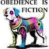 Neon Cyber dog Illustration
