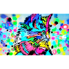 Buntes Pop-Art Katzenporträt