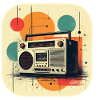T-shirt rétro Ghetto Blaster