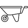 Schubkarren-Linien-Symbol