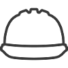 Schutzhelm-Liniensymbol