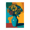 Pop Art Flowers on Blue Vase