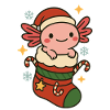 Axolotl Christmas – Cute in socks 🧦