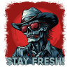 Zombie Cowboy with saying