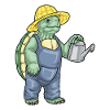 turtle gardener watering can garden