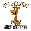 Humorous giraffe motif with saying