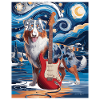 Starry Night Dog with Electric Guitar