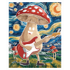 Mushroom musician in dream night design