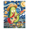 Avocado Musician in Impressionist Style