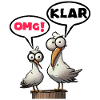 Funny seagulls with OMG Clear