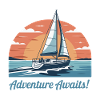Sunset Sailing Adventure Illustration