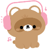 Cute Beaver with Headphones Illustration