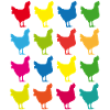 Bunte Hühner Silhouette Grafik