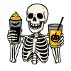 Festive Skeleton with Halloween Drinks