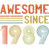 Retro 1989 Text and Spiral Design