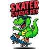 Skater Dinosaur Cartoon Style