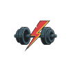 Fitness Dumbbell with Lightning Icon