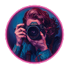 Fotografin mit Retro-Videoglamour