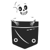 Playful Skeleton Pocket Design
