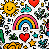 Cheerful doodle rainbow
