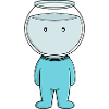 Whimsical Fishbowl Character Illustration