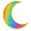 Regenbogen Mond Glitzer Design