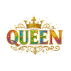 Queen-like glitter gold design
