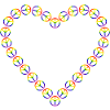 Rainbow Peace Heart Pattern