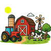 Rural Farm Scenes Illustration