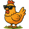 Funny rooster with sunglasses