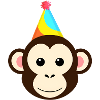 Cute monkey party with party hat