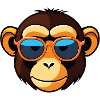 Cool monkey with sunglasses