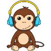 Cute Monkey with Headphones Design