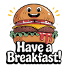 Whimsical Hamburger with Smile and Text