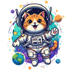 Astronaut Cat in Space