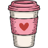 Pink Coffee Cup with Heart
