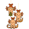 Cute Axolotl Christmas Pendant