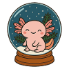 Axolotl in Snow Globe Christmas