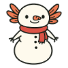 Axolotl Snowman Christmas Cute