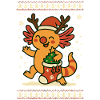 Christmas Axolotl in Knitting Pattern