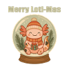 Merry Loti-Mas Axolotl Snow Globe