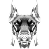 Bold Geometric Doberman Portrait