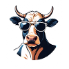Casual cow with sunglasses
